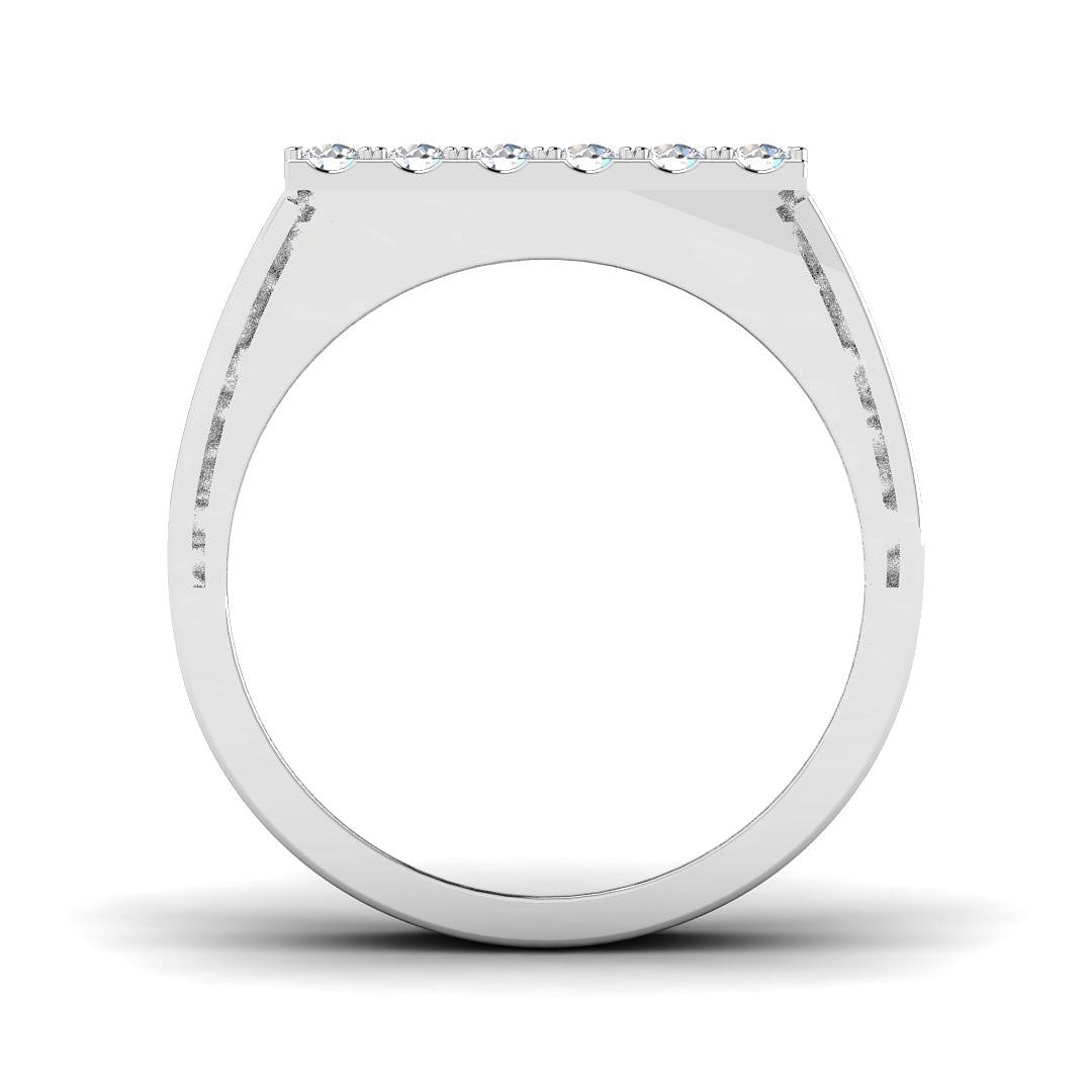 Natural diamond rectangular face ring for him