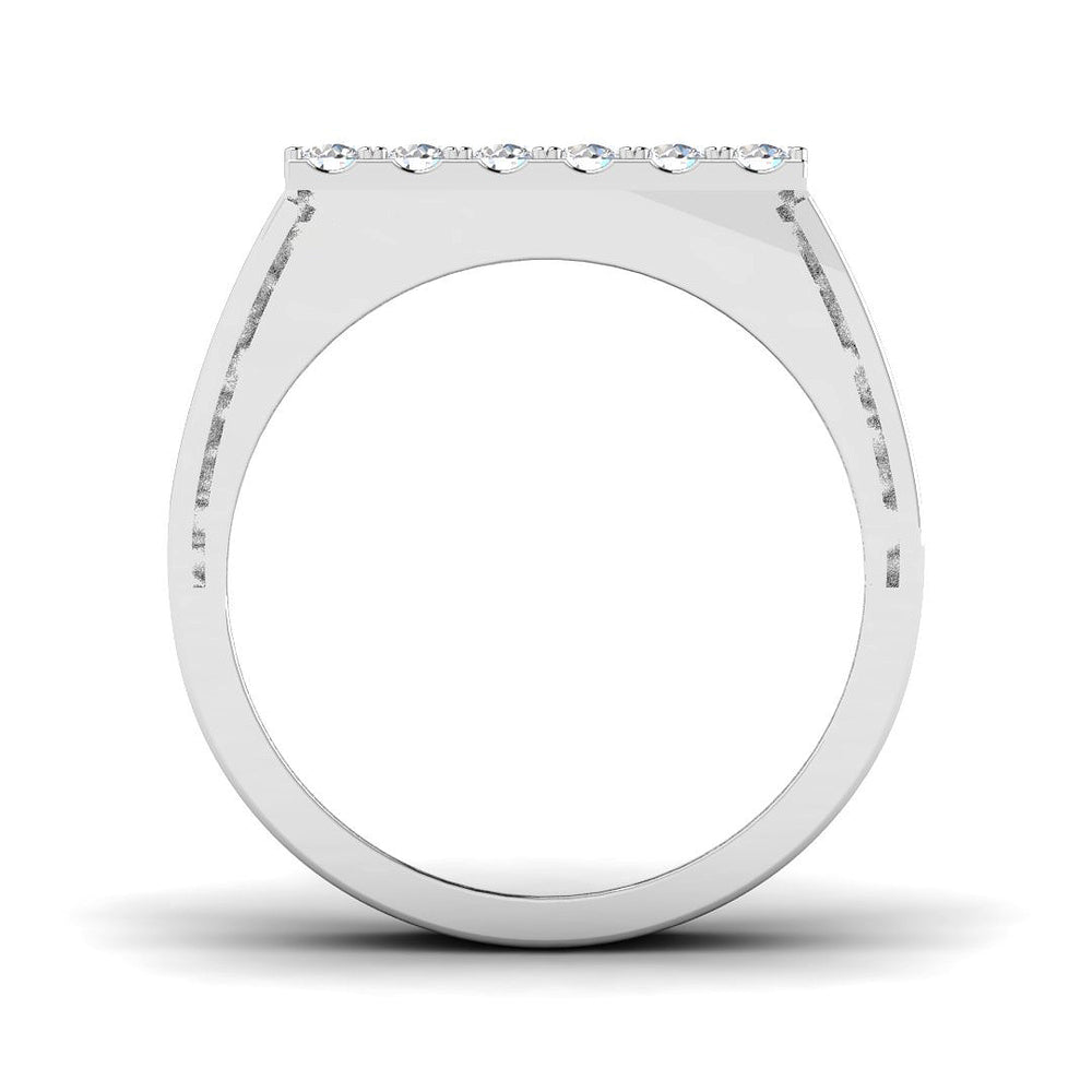 Natural diamond rectangular face ring for him