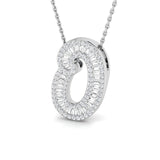 Diamond Script Initial Pendant with Baguette and Round Diamonds