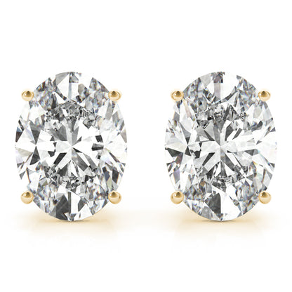 D/VVS Lab-Grown Diamond Stud Earrings For Women, Oval Cut 4 Prong Setting