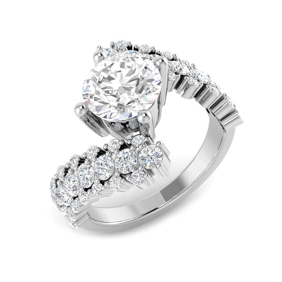 Diamond ring with a white background