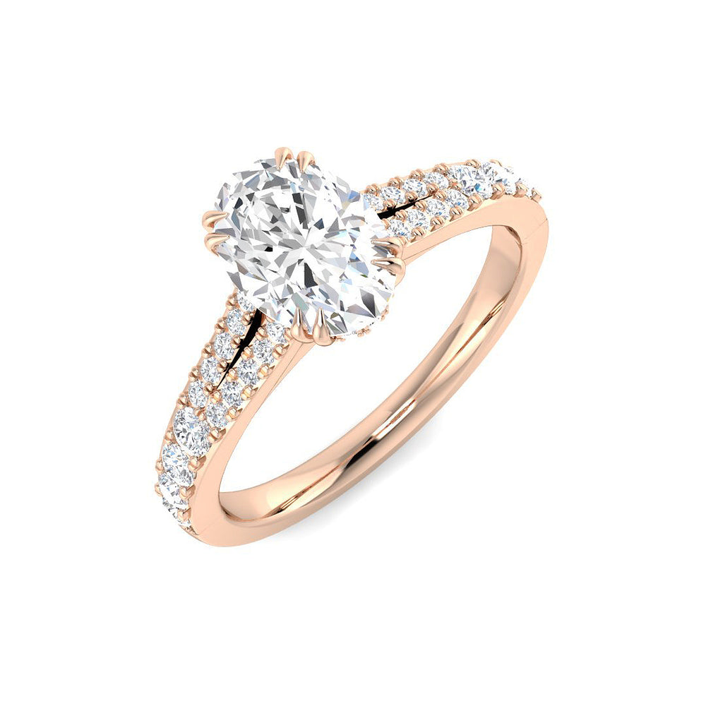 Oval Cut Diamond Engagement Ring in Rose Gold