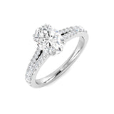 Oval Cut Diamond Engagement Ring in White Gold