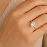 IGI Lab-Grown Pear Diamond 6 Claw Set Solitaire Engagement Ring, D Color VVS Clarity