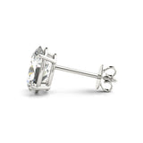 Close Up Oval Lab Grown Diamond Earrings, Elegant Oval Diamond Solitaire Stud Earrings