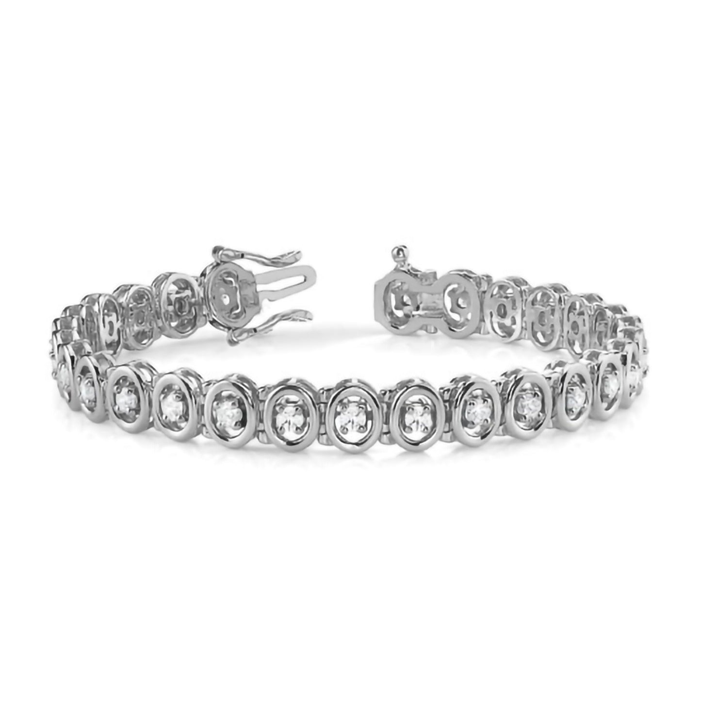 Classic Round Brilliant Diamond Tennis Bracelet in 9K/18K Gold or Platinum