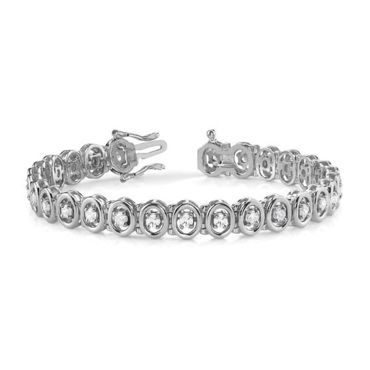 Classic Round Brilliant Diamond Tennis Bracelet in 9K/18K Gold or Platinum