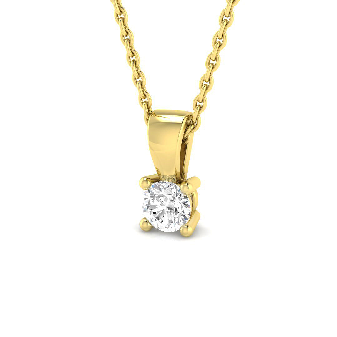 Agave Solitaire Diamond  Pendant 0.1ct to 1ct Gold (Without Chain )