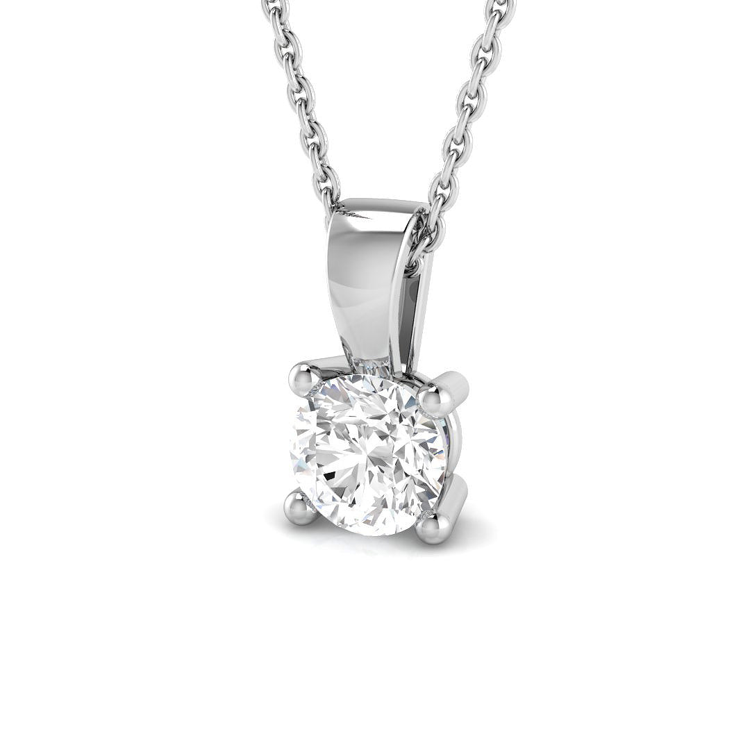 0.80 Ct D-E/VS Lab Grown Diamond Solitaire Pendant 9k White Gold Ready To Ship