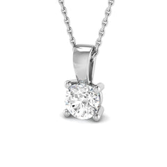 0.8 Carat D-E/VS Lab Grown Round Diamond Solitaire Pendant 18k White Gold Ready To Ship