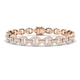 Close Up Natural Diamond Mariner Style Bracelet