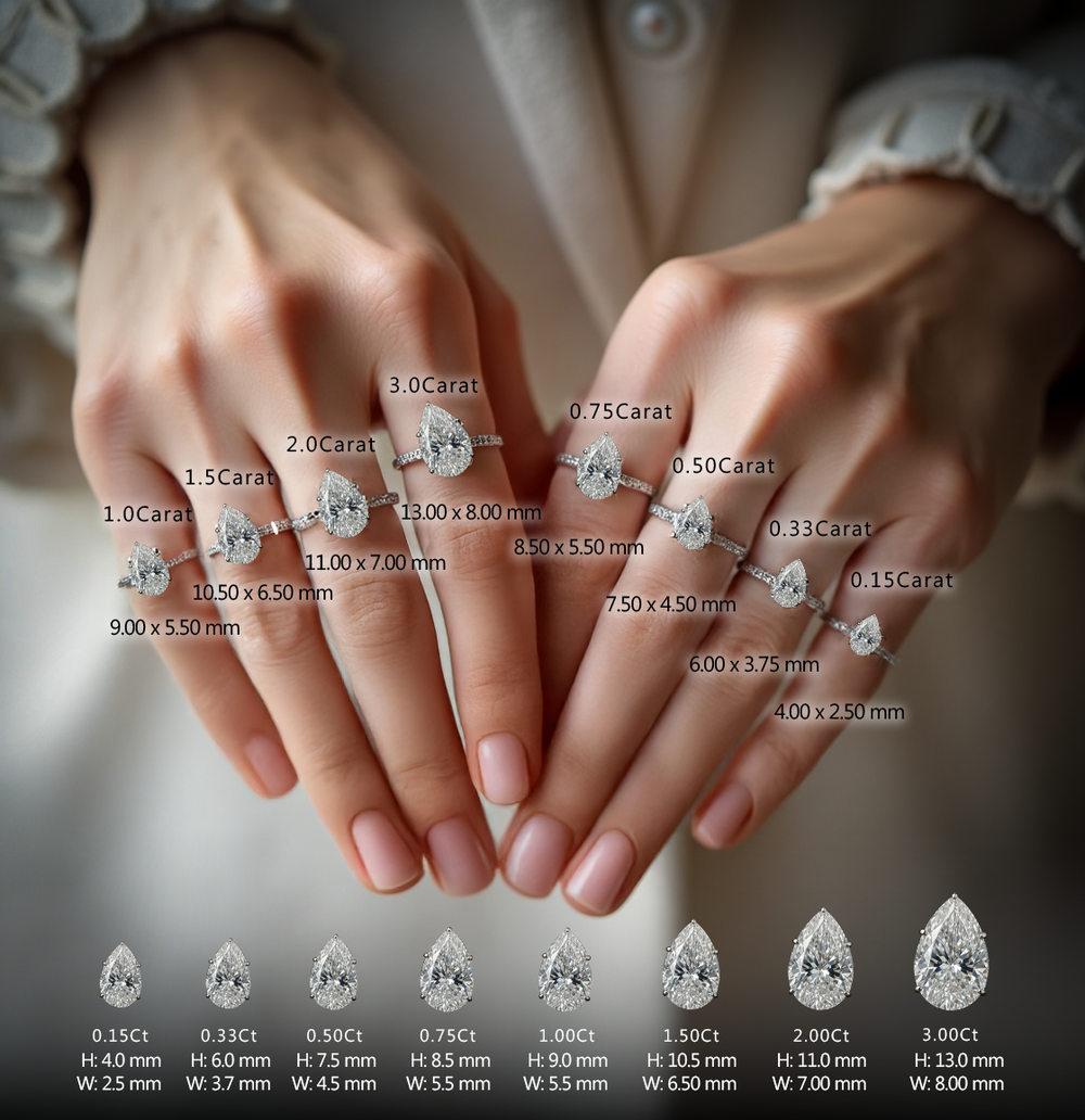 solitaire pear ring