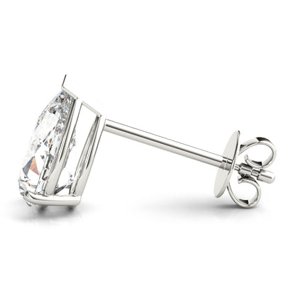 Lab-Grown Pear Shape Diamond Stud Earrings For Women, 4 Prong Setting, D Color and VVS Clarity