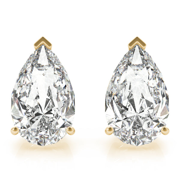 Lab-Grown Pear Shape Diamond Stud Earrings – D Color, VVS Clarity
