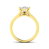 Pear Cut Natural & Lab Grown Diamond Solitaire Ring – Elegant Prong Setting in YG