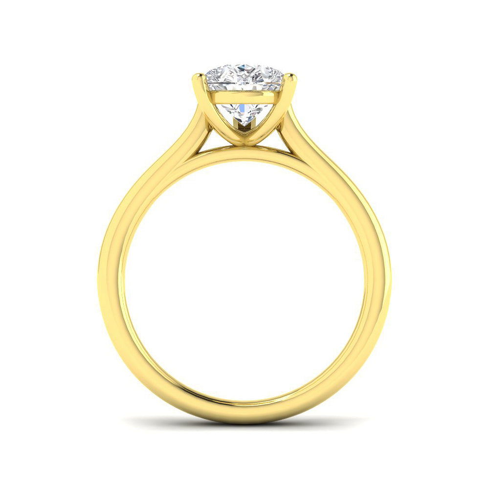 Pear Shape Natural & Lab Grown Diamond Solitaire Ring with Elegant Prong Setting  In YGold