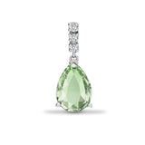 Teardrop Gemstone & Natural Diamond Pendant in 18K White Gold