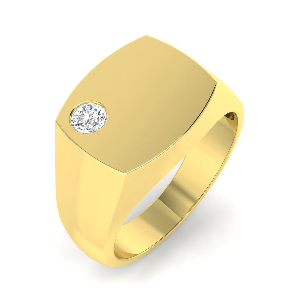 Premium Yellow-Gold Diamond Ring for Men