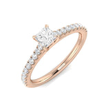 Princess Cut Natural Lab and Grown diamond Ring Crafted in Gold and Platinum