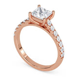 Princess Cut Natural & Lab Grown Diamond Ring Crafted in Gold and Platinum