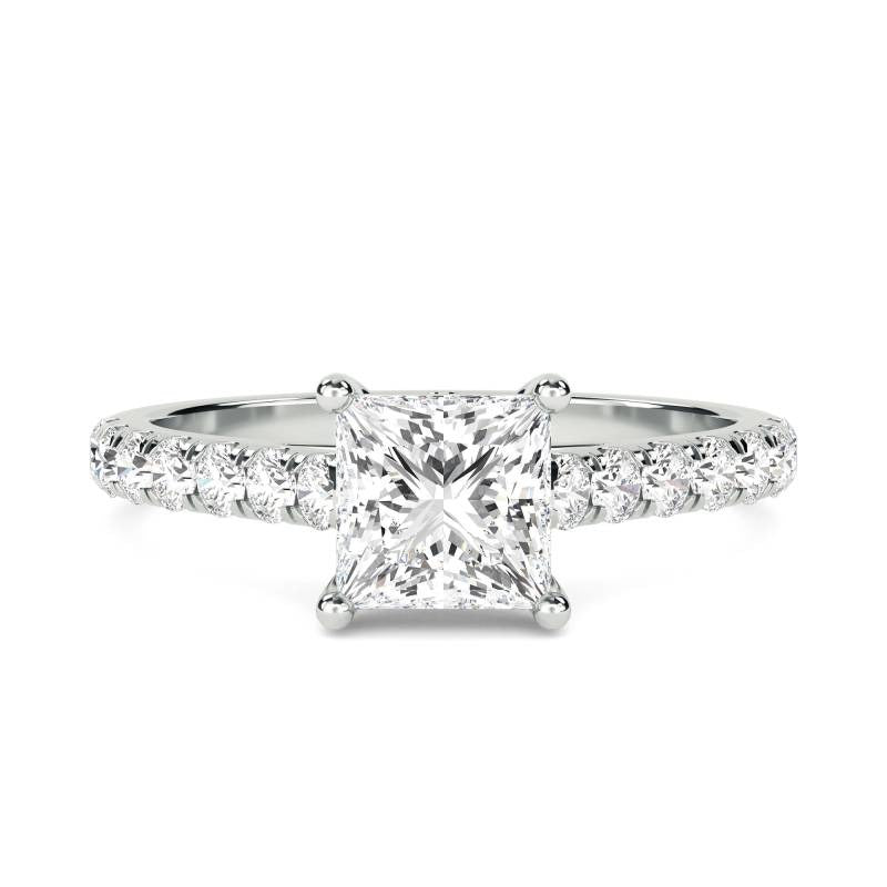 Princess Cut Natural & Lab Grown Diamond Ring Crafted in Gold and Platinum