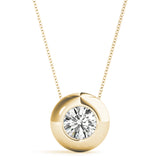 Pendentif serti clos de forme ronde naturelle – Élégance minimaliste