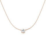 Elegant Six Claw Diamond Necklace – 18K Rose Gold Handmade in UK