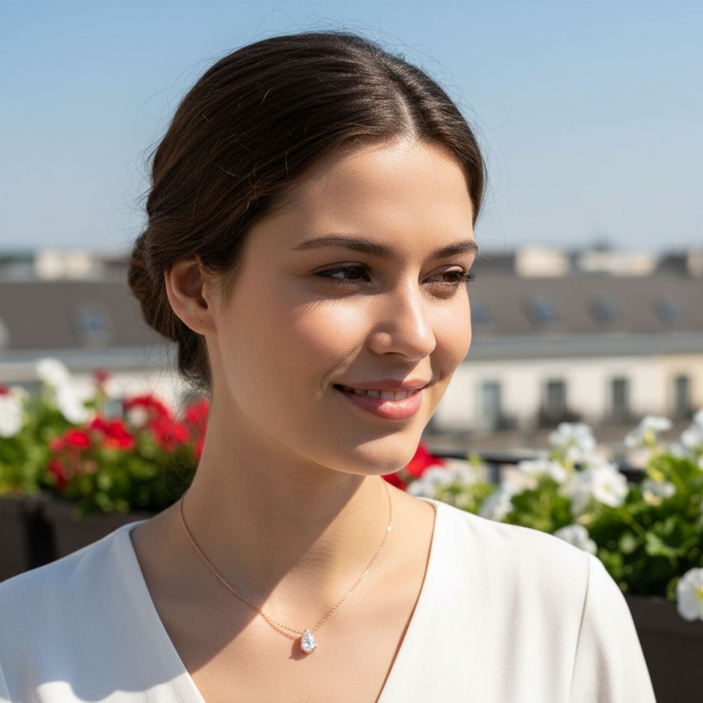 Lab Grown Pear Diamond Necklace | Solitaire Pendant | UK Hallmarked Gold