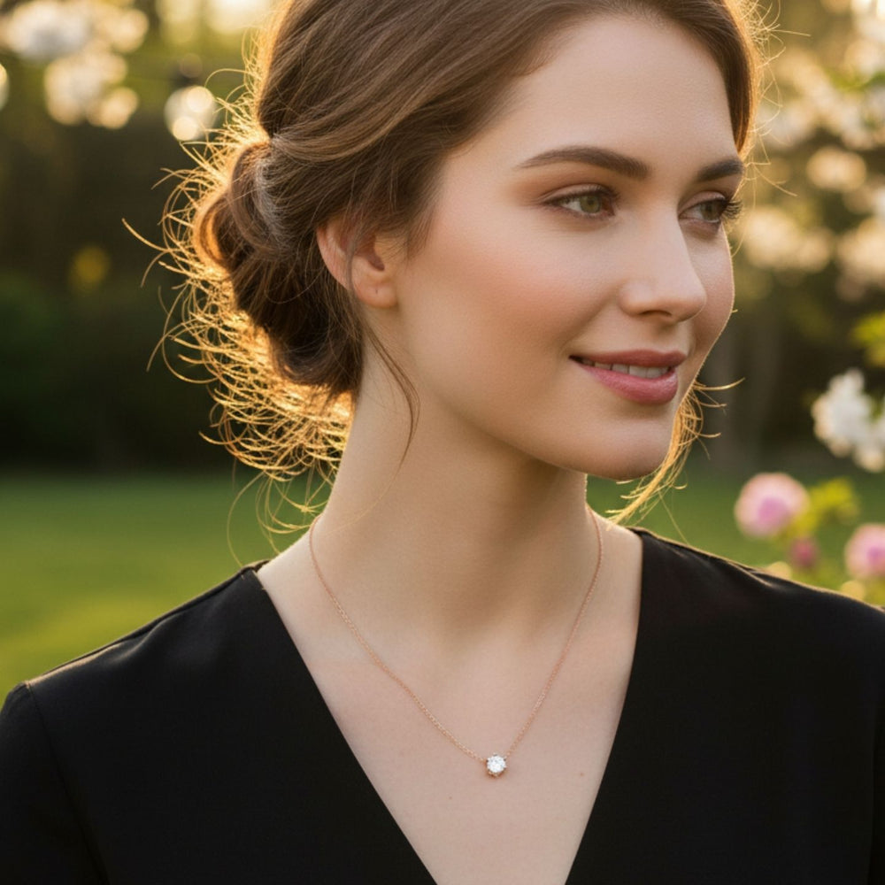 Certified Lab Grown Diamond Pendant – D-E/VS Six Prong Setting UK Made