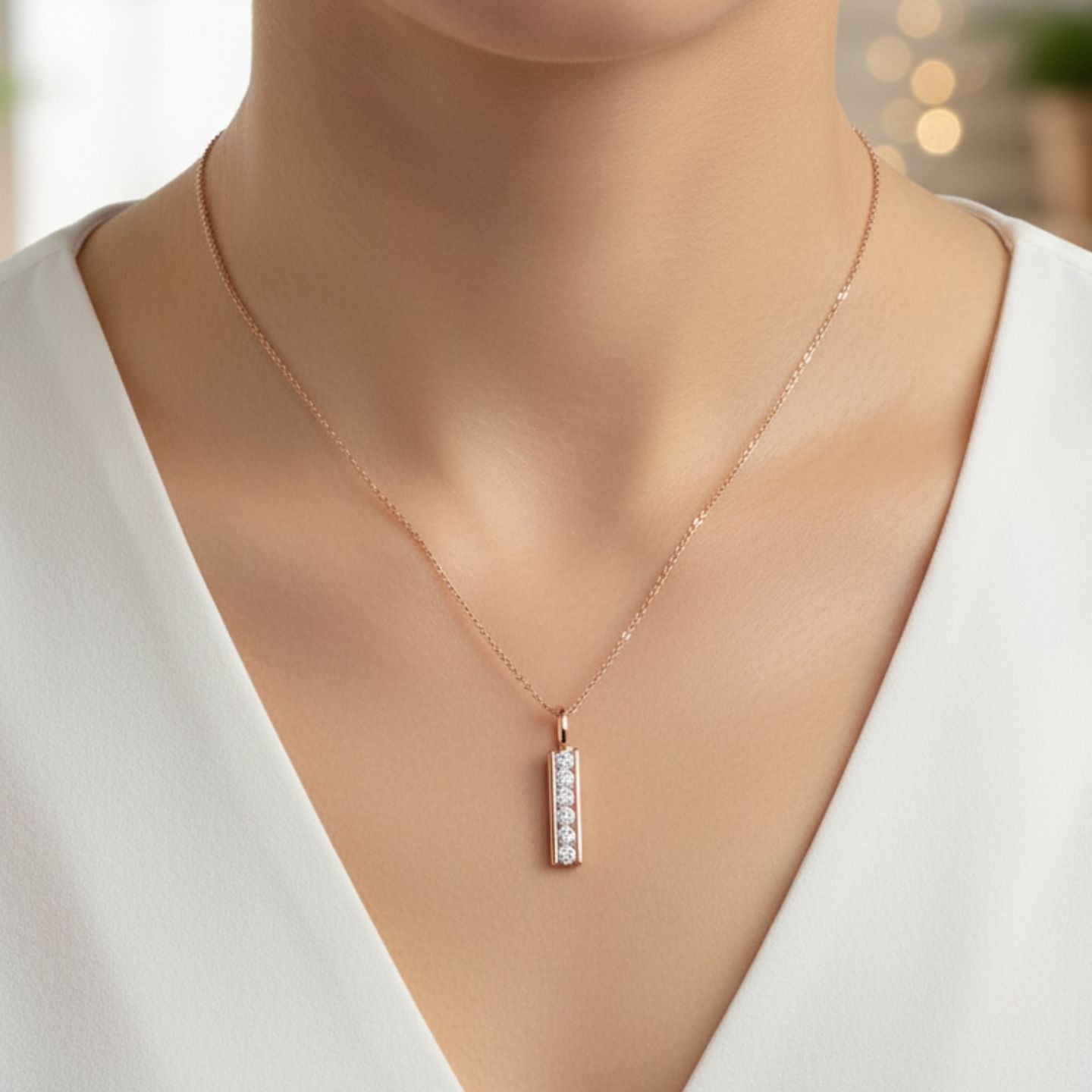 Timeless Round Diamond Pendant Necklace – Channel Set Lab Grown Diamond UK Hallmarked