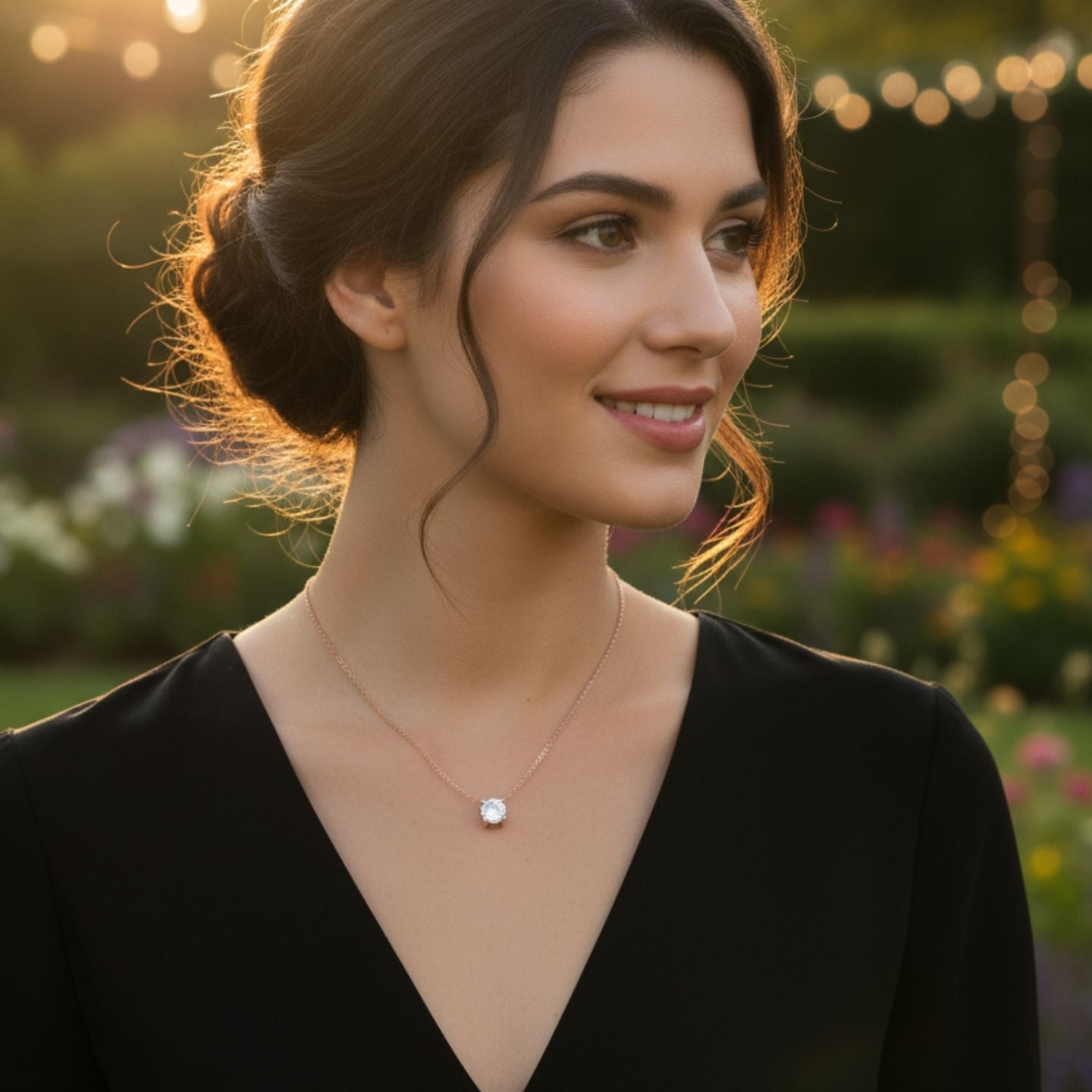 Round Claw Set Lab Grown Diamond Pendant in 18K White Gold – UK Hallmarked