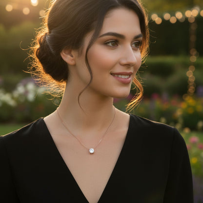 Round Claw Set Lab Grown Diamond Pendant in 18K White Gold – UK Hallmarked