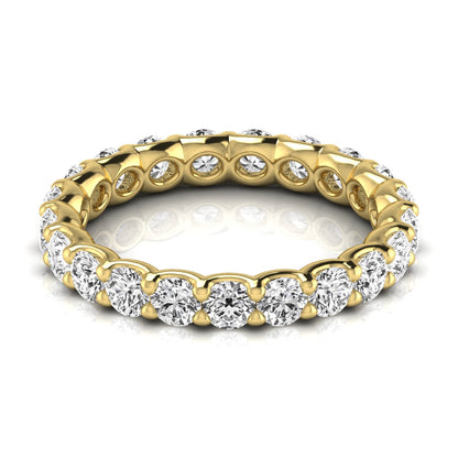 Lab-Grown Round Cut Diamond Four Prong Claw Set Full Eternity Wedding Ring