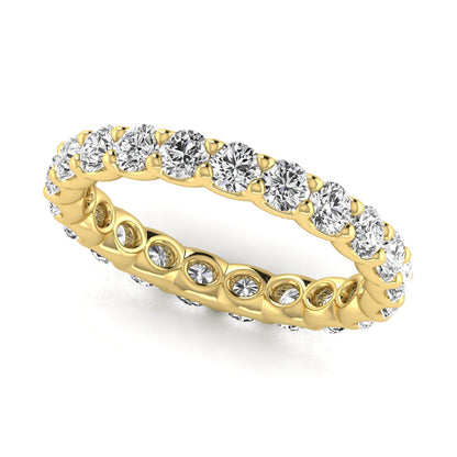 Lab-Grown Round Cut Diamond Four Prong Claw Set Full Eternity Wedding Ring