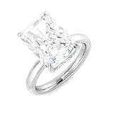 Radiant Cut Solitaire Engagement Ring in White Gold with Rectangular Diamond