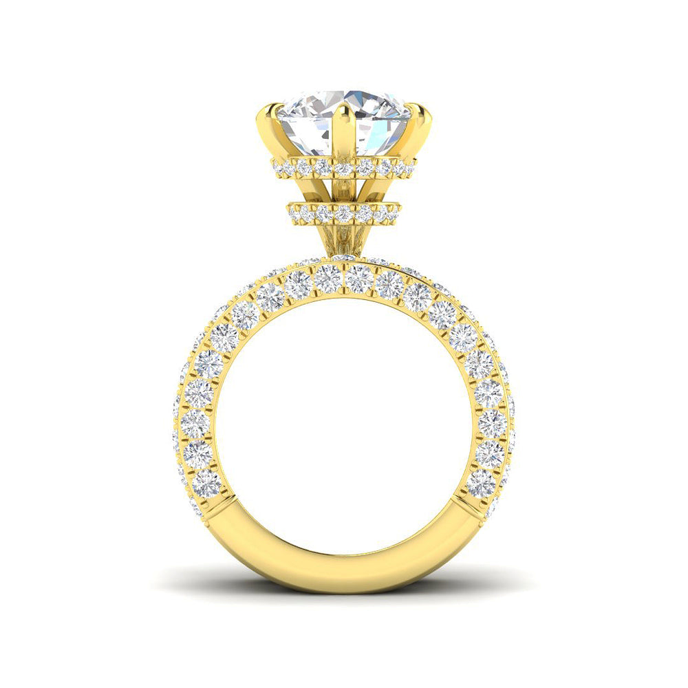 Regal Pavé Diamond Ring in Yellow Gold