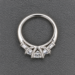 WGI 1.80Ct Natural Princess Diamond Engagement Ring in 14k White Gold- Ready to Ship