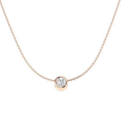 Luxury Round Diamond Bezel Pendant – Available in Gold & Platinum with Optional Chain