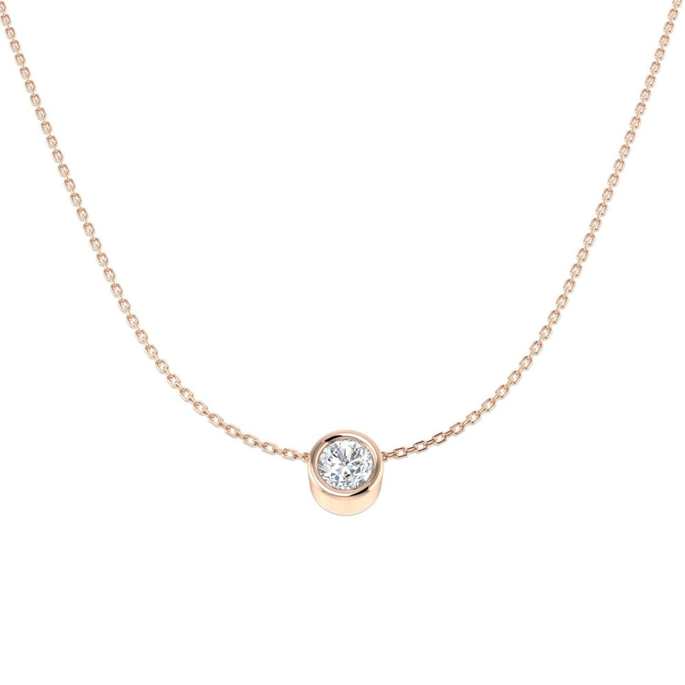 Luxury Round Diamond Bezel Pendant – Available in Gold & Platinum with Optional Chain