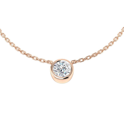 Rose gold necklace with a diamond pendant 