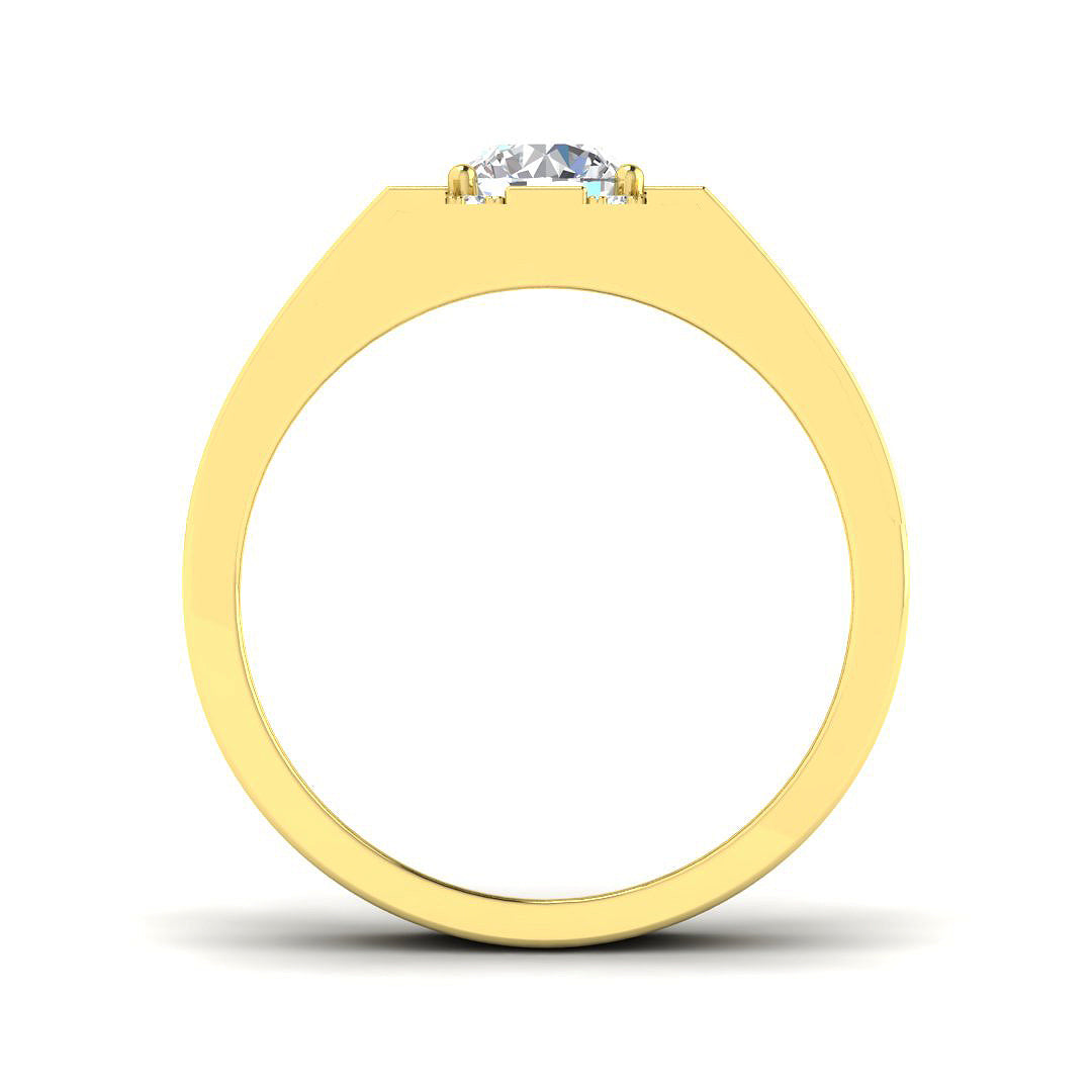 Rose gold round diamond ring for men