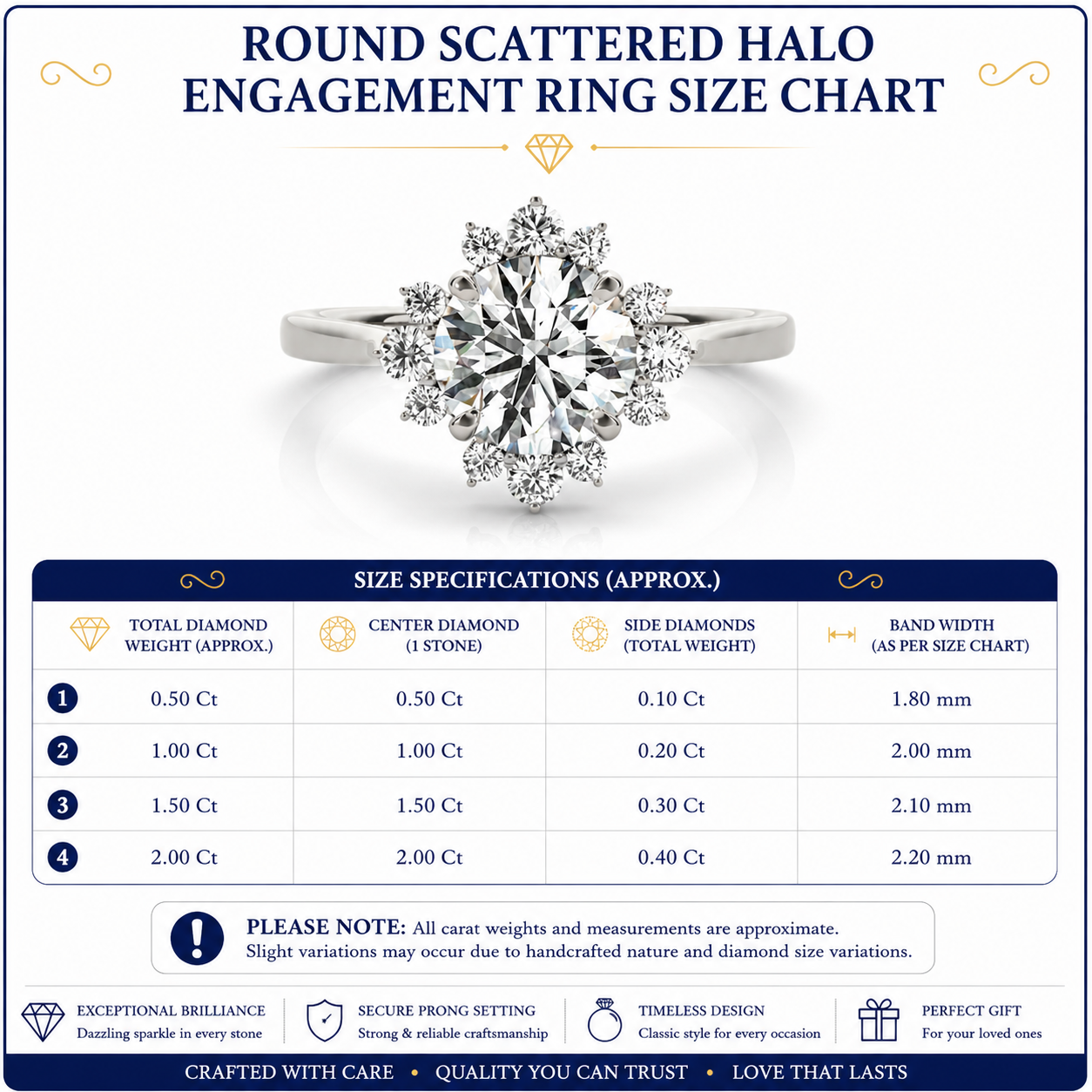2.00 CT Lab-Grown Diamond Scattered  Halo Engagement Ring in Platinum