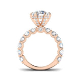 Round Cut Diamond Ring with Side Diamonds