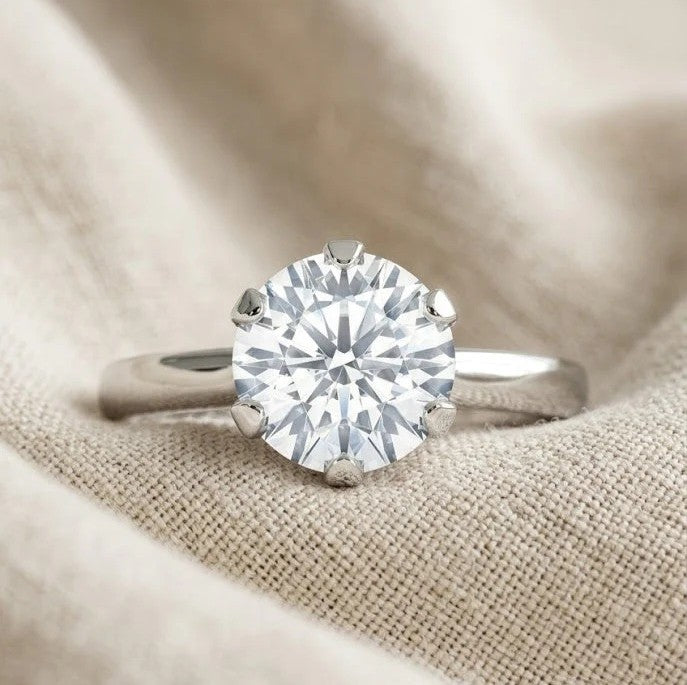 2 Carat Lab Diamond Engagement Ring – High Set in Platinum