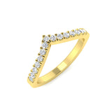 Round brilliant diamond V shaped stacking ring