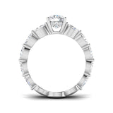 Round cut natural or lab grown diamond full eternity engagement ring with marquise and round stones 