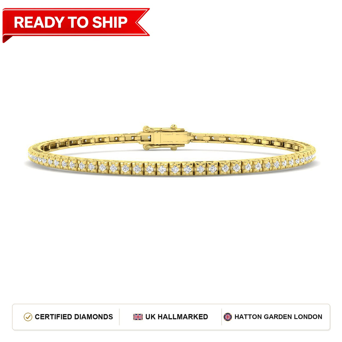Lab grown diamond tennis bracelet