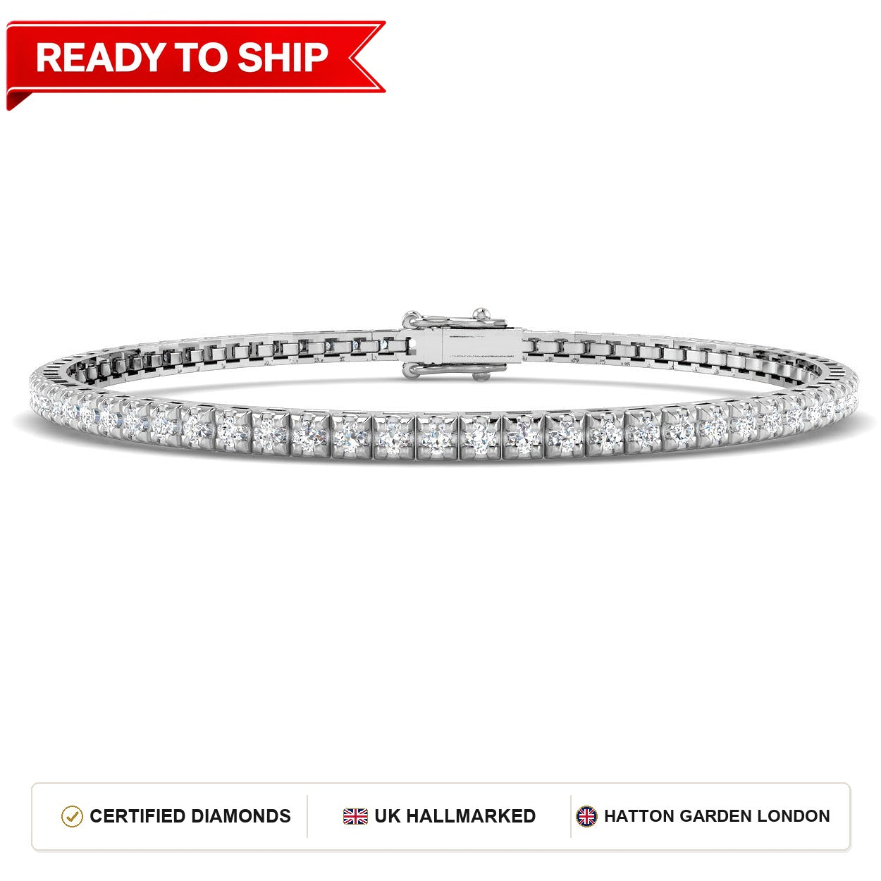 Lab grown diamond tennis bracelet