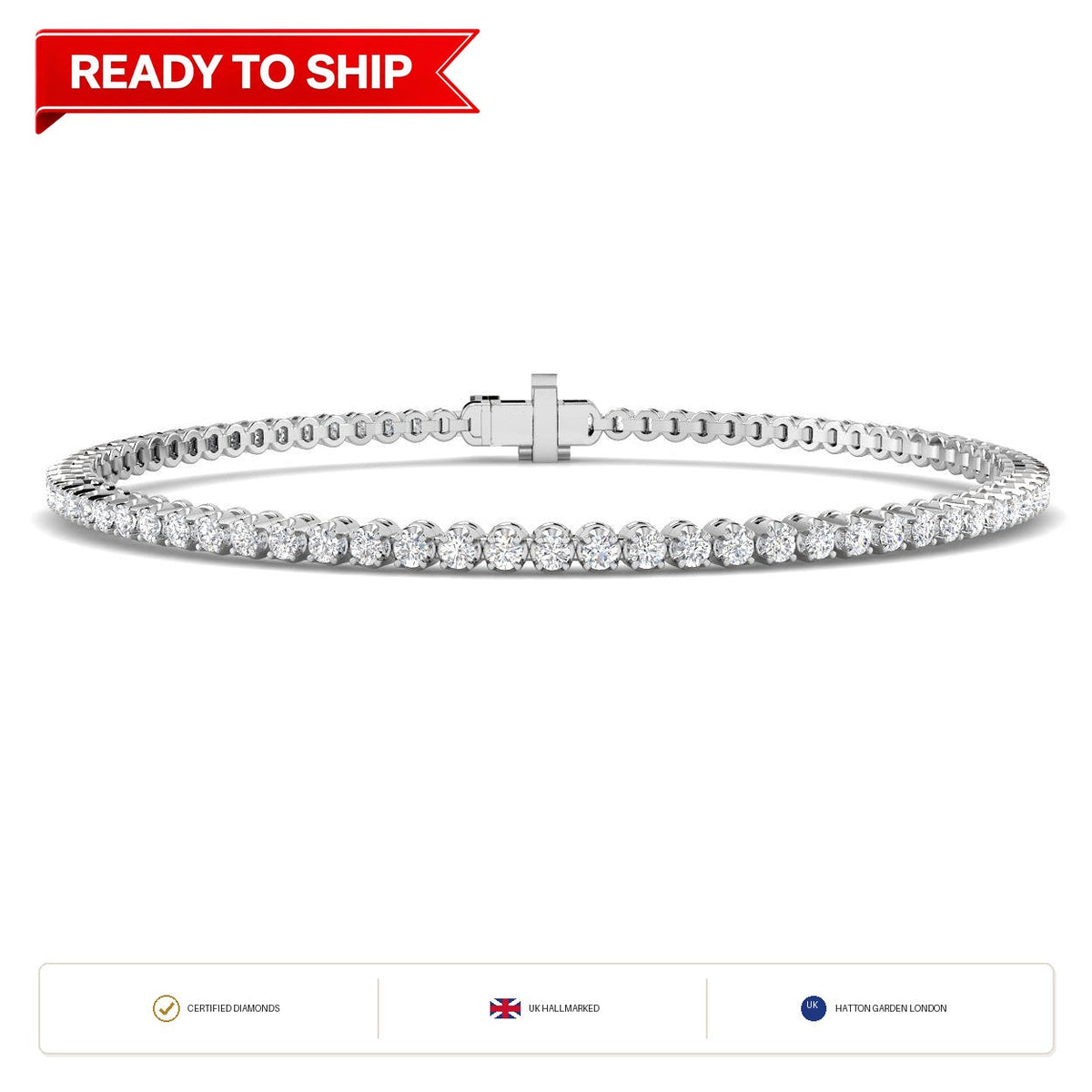 Lab grown diamond tennis bracelet