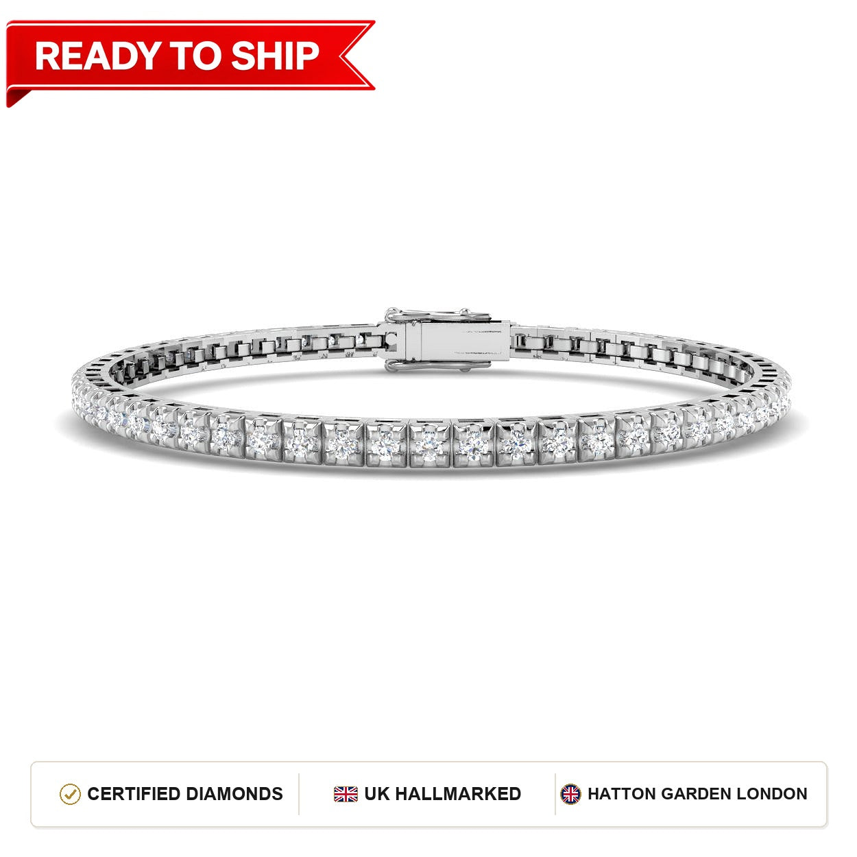 Lab grown diamond tennis bracelet